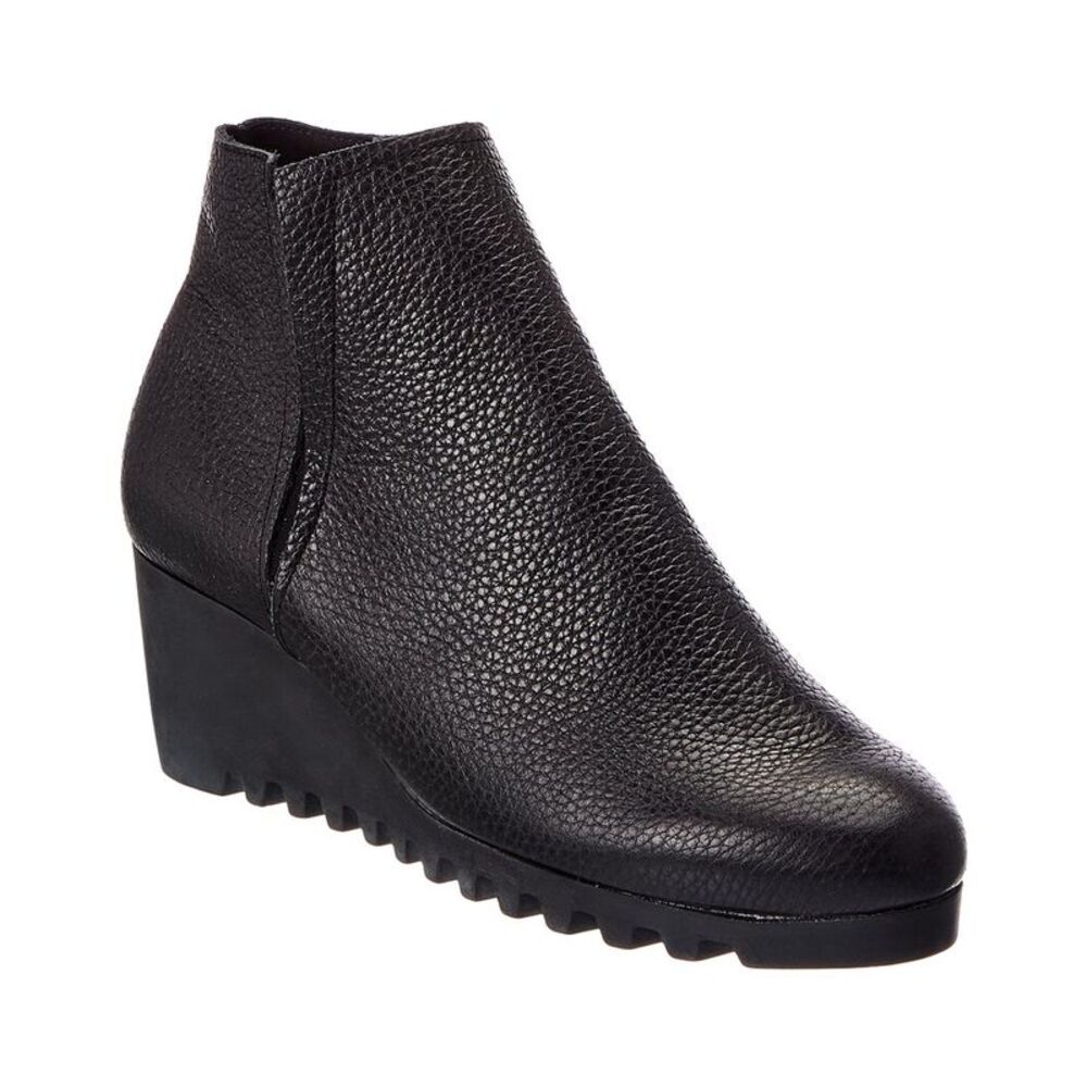 Arche Larkya Leather Wedge Bootie, Black